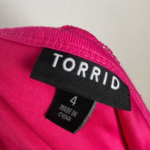Torrid Pink Lace Halter Cold Shoulder Top Size 4 - Picture 6 of 7